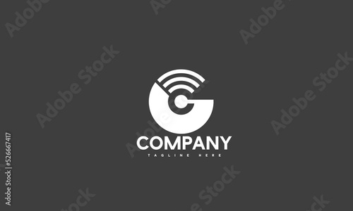 minimal digital internet letter G logo template