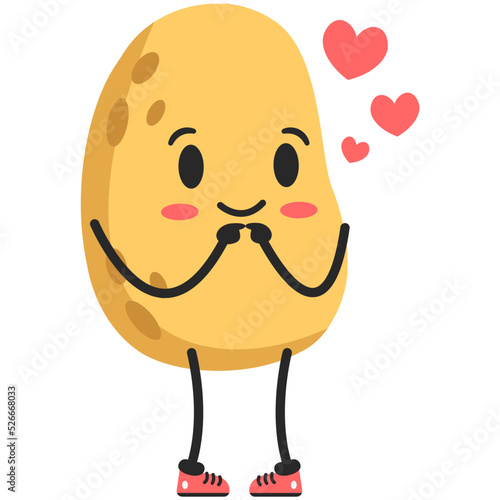 Shy Potatoes Character Illustration