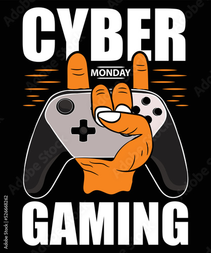 Cyber Monday Gaming Vector T-Shirt Design
