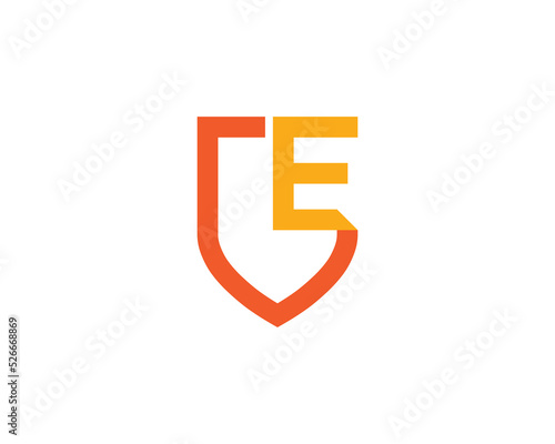 Free Download Initial Letter E Shield Logo Concept sign icon symbol Design Element Line Art Style. Security, Heraldic, Guard Logotype. Vector illustration template - GFXLoad