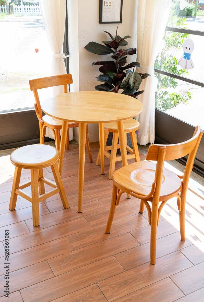 empty table and chair in coffee shop empty table and chair in coffee shop