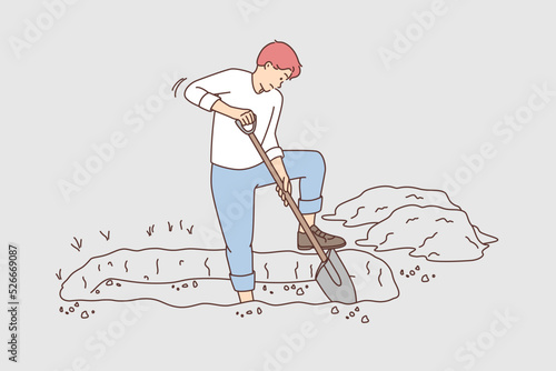 Man digging grave 