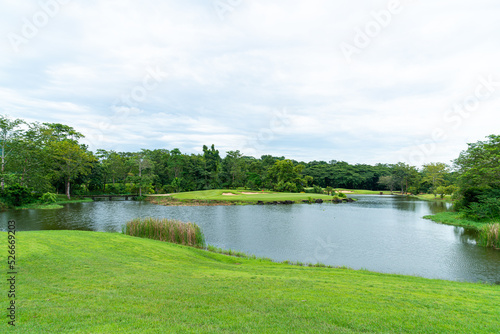 Green with Sand bunkers on Golf course