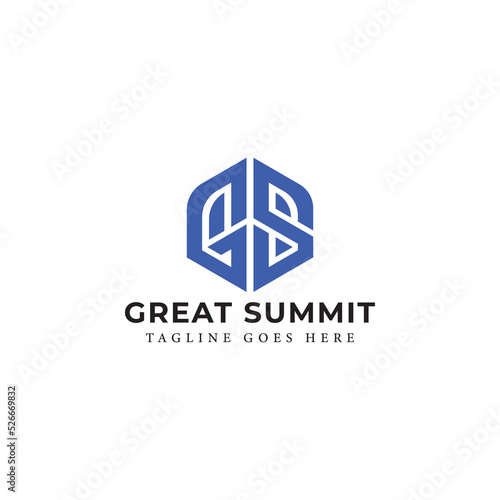 Abstract initial letter GS or SG logo in blue color isolated in white background applied for marketing conference logo also suitable for the brands or companies have initial name SG or GS.