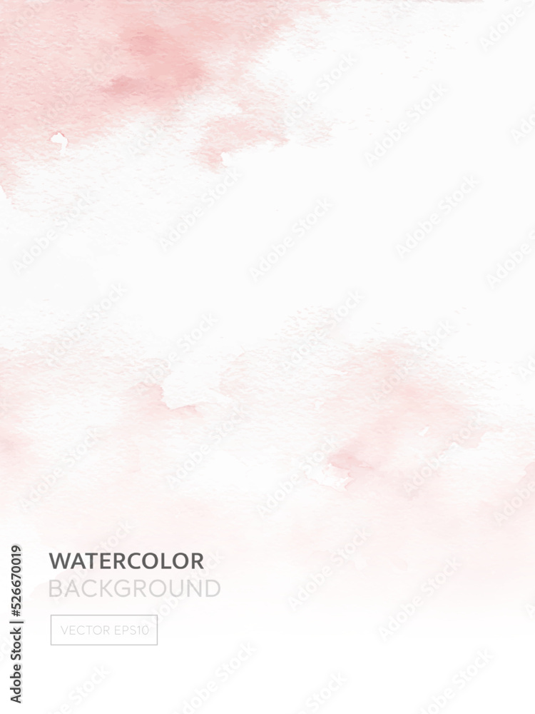 Pink abstract watercolor background template with copy space for book covers or invitation cards