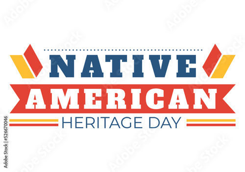 Native American Heritage Day Template Hand Drawn Cartoon Flat Illustration to Recognize the Achievements and Contributions of Tribal Indian Culture