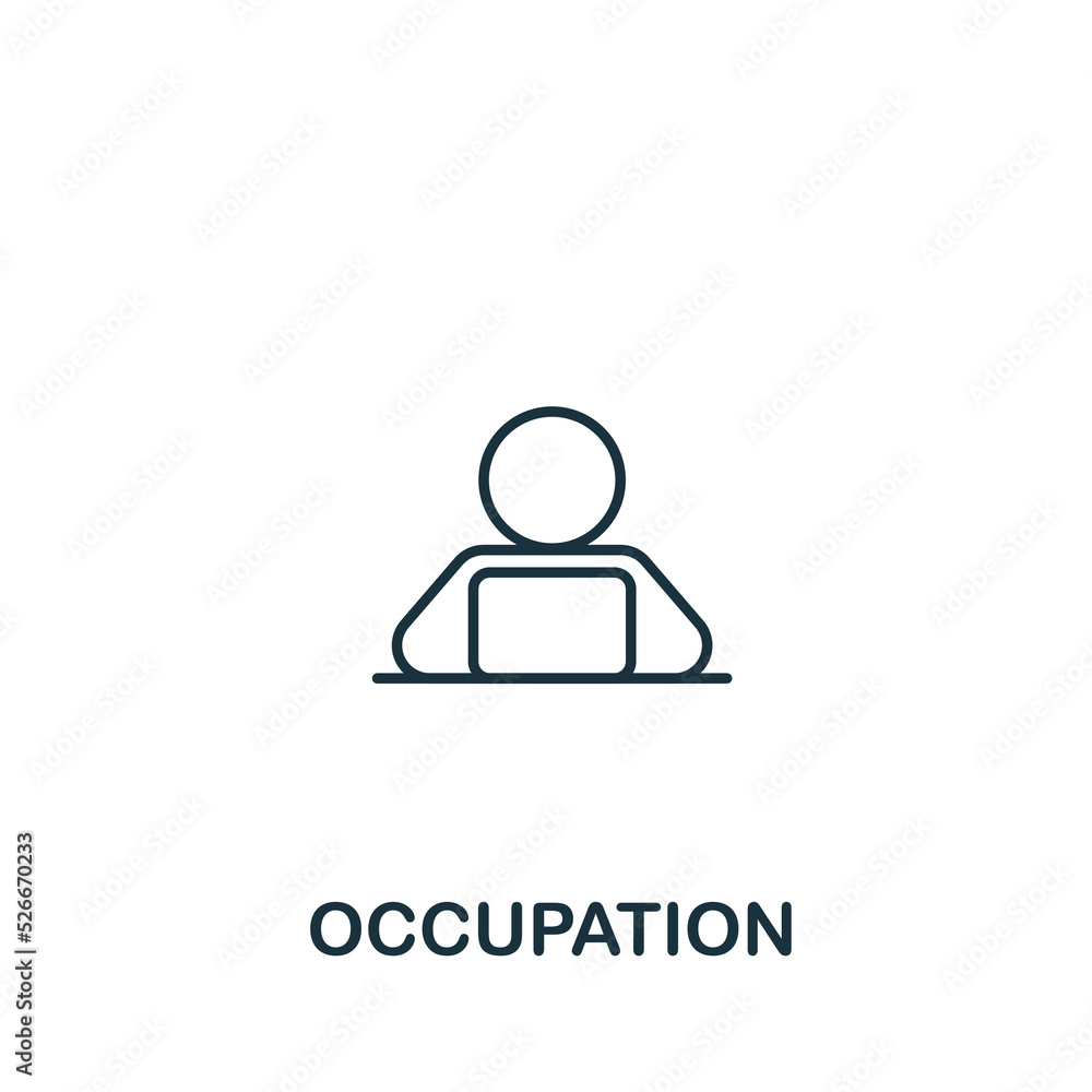 Occupation icon. Line simple icon for templates, web design and infographics Occupation icon. Line simple icon for templates, web design and infographics