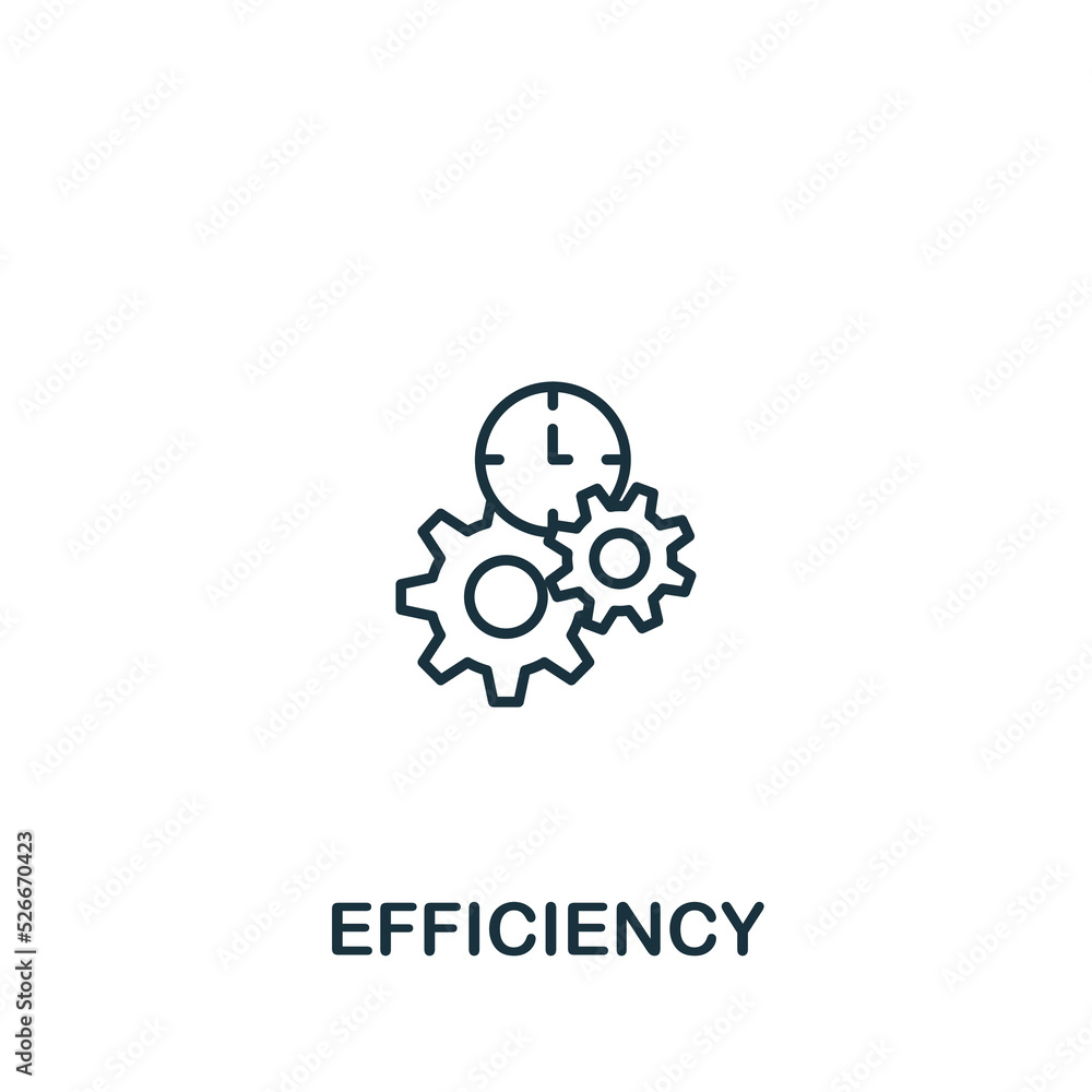 Efficiency icon. Line simple icon for templates, web design and infographics Efficiency icon. Line simple icon for templates, web design and infographics
