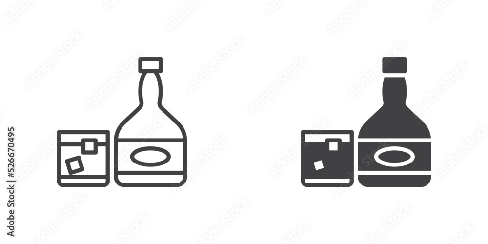 Glass whiskey bottle icon Glass whiskey bottle icon