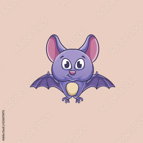 Bat cartoon flying icon design
