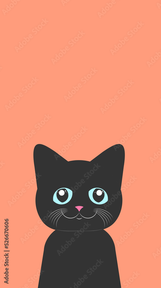 Obraz premium cute cat vector illustration wallpaper 