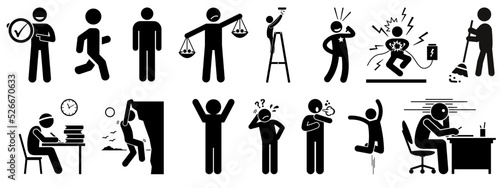Man icon collection . people action pictogram set. flat vector illustration  photo