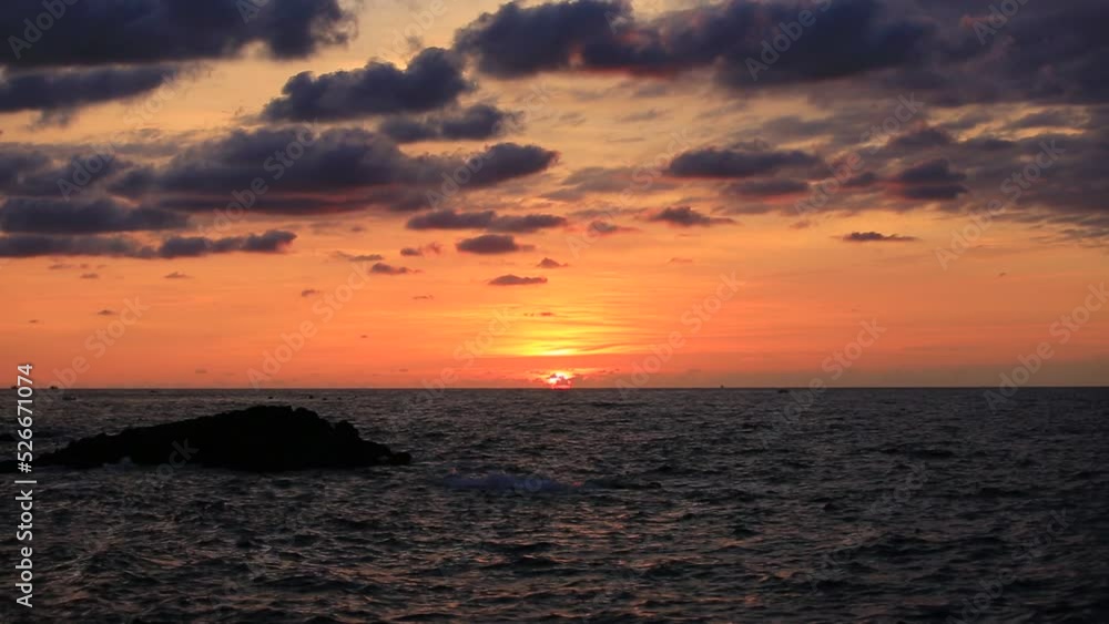 Beautiful sunset in the western sea of Jeju Island Beautiful sunset in the western sea of Jeju Island