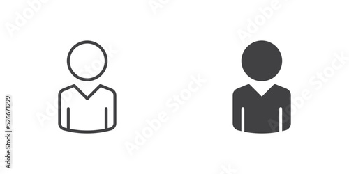 User, person icon, line and glyph version