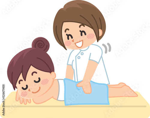 マッサージを受ける女性