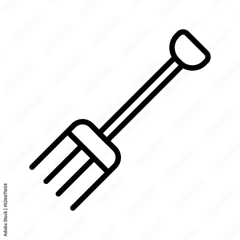 garden fork icon design. simple garden tool illustration garden fork icon design. simple garden tool illustration