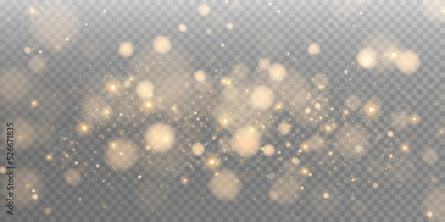 Shining bokeh isolated on transparent background. Light isolated lights. Transparent blurry shapes. Abstract light effect. Vector illustration.
