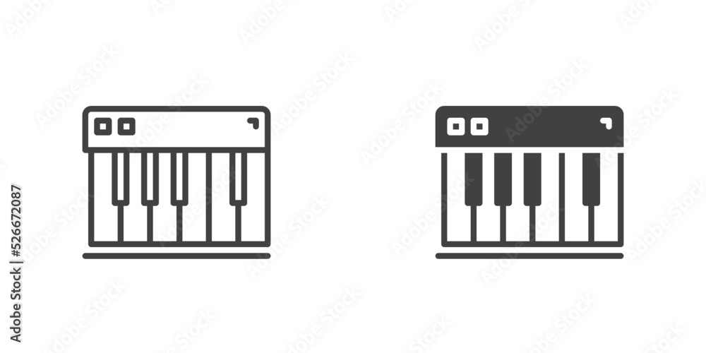 Electronic piano key icon Electronic piano key icon