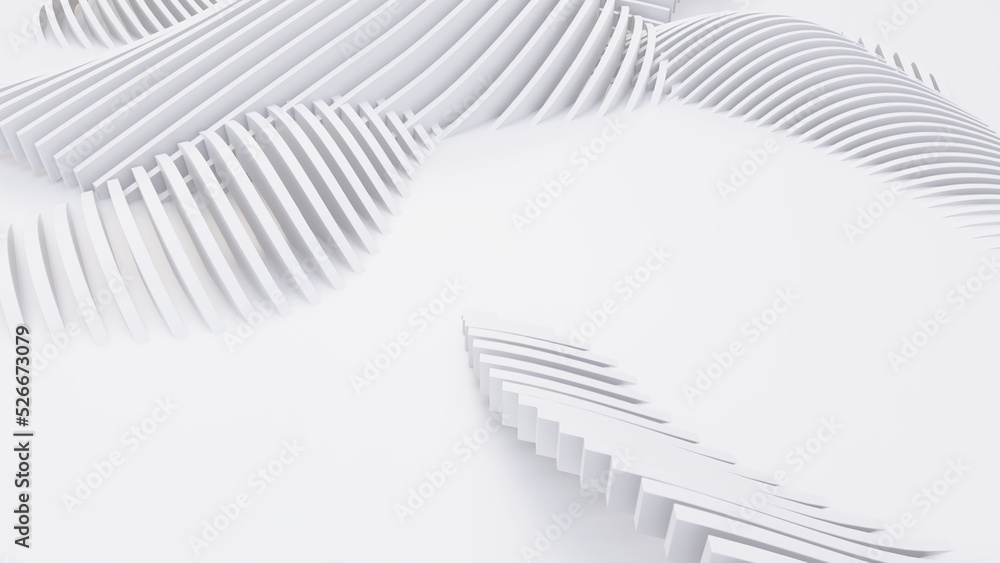 Naklejka premium Abstract Curved Shapes. White Circular Background.