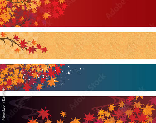 秋の紅葉和風背景
