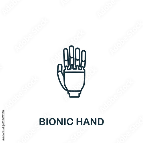 Bionic Hand icon. Line simple icon for templates, web design and infographics