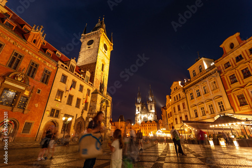 Old Town Square in Prague with many tourists