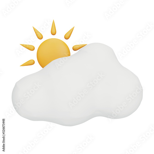 Summer weather 3d rendering isometric icon.