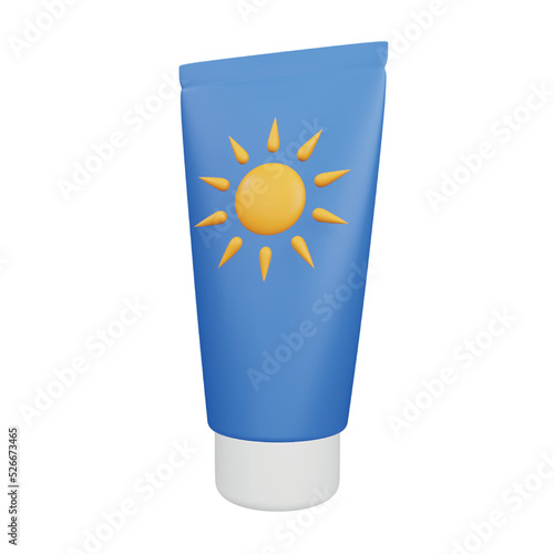 Sunscreen 3d rendering isometric icon.