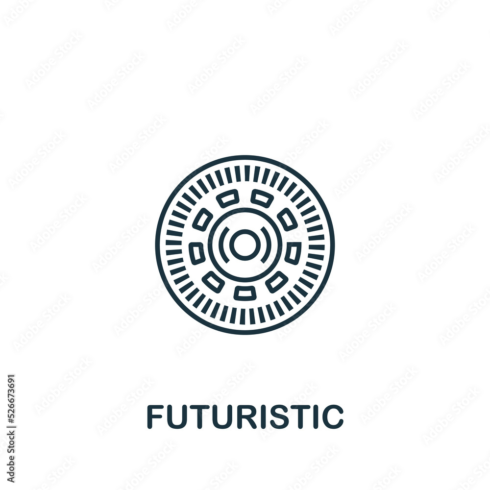 Futuristic icon. Line simple icon for templates, web design and infographics Futuristic icon. Line simple icon for templates, web design and infographics