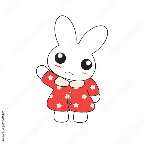 Cute cartoon bunny girl in ...