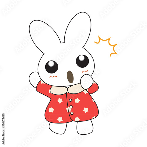 Cute cartoon bunny girl in ...