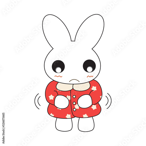 Cute cartoon bunny girl in ...