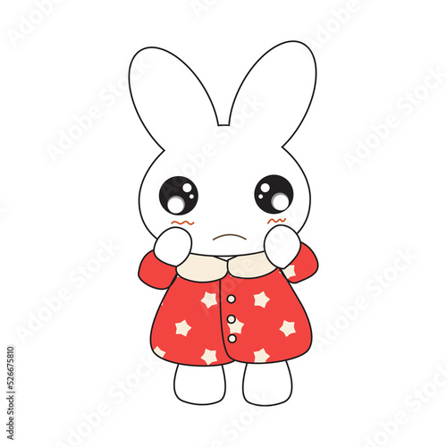 Cute cartoon bunny girl in ...