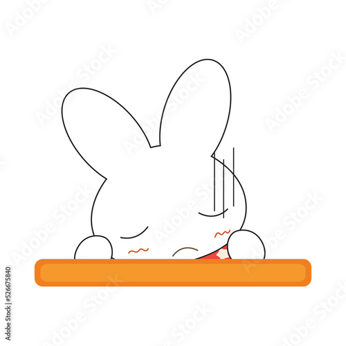 Cute cartoon bunny girl in ...