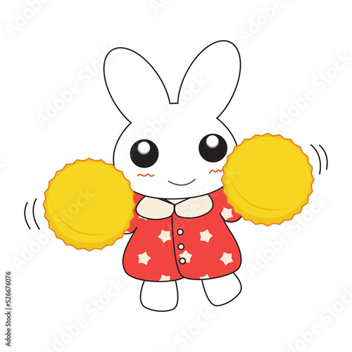 Cute cartoon bunny girl in ...
