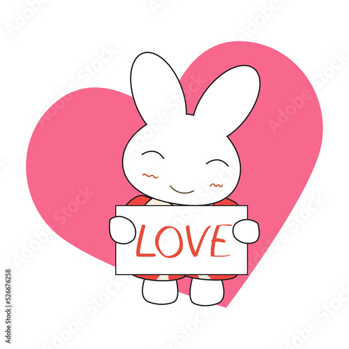 Cute cartoon bunny girl in ...