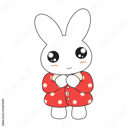 Cute cartoon bunny girl in ...