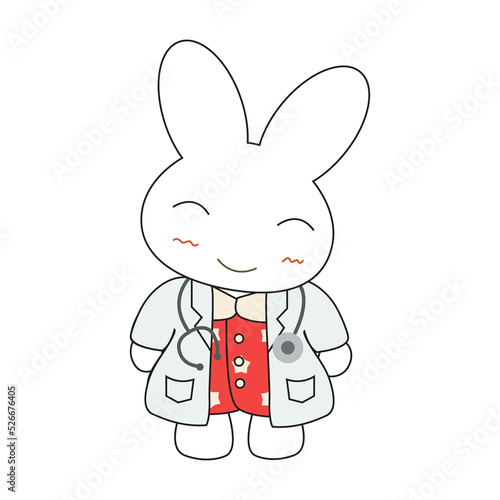 Cute cartoon bunny girl in ...