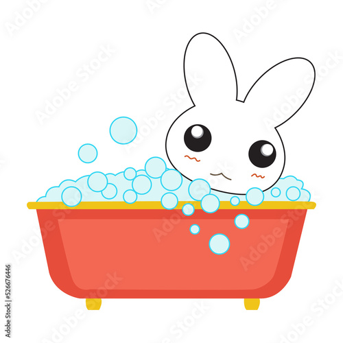 Cute cartoon bunny girl in ...