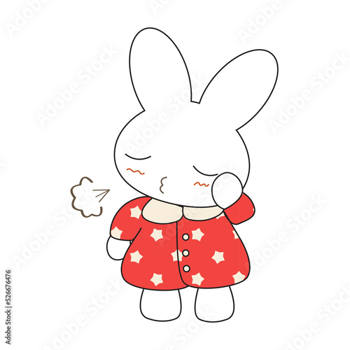 Cute cartoon bunny girl in ...