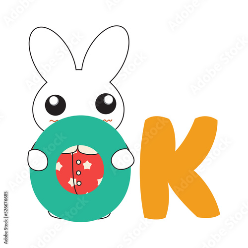 Cute cartoon bunny girl in ...