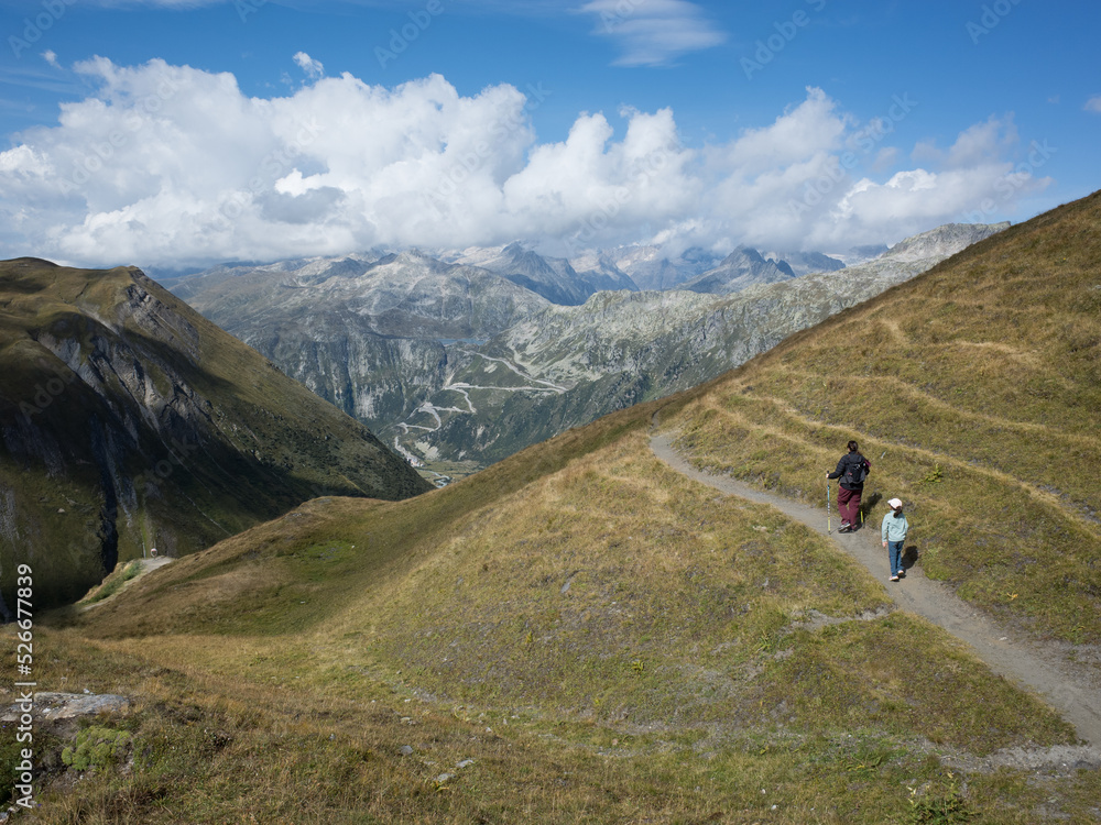 Hiking in the switzerland mountains