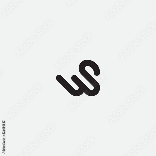 Initial letter WS monogram logo design. photo