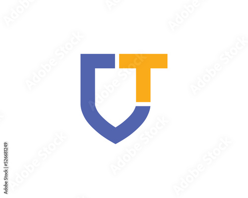Free Download Initial Letter T Shield Logo Concept sign icon symbol Design Element Line Art Style. Security, Heraldic, Guard Logotype. Vector illustration template - GFXLoad
