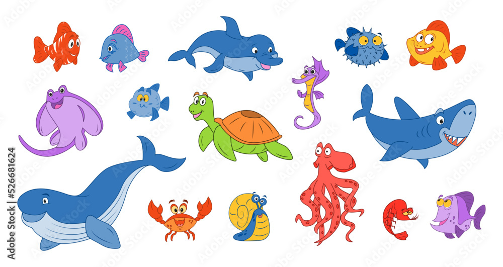 Set of marine animals_01