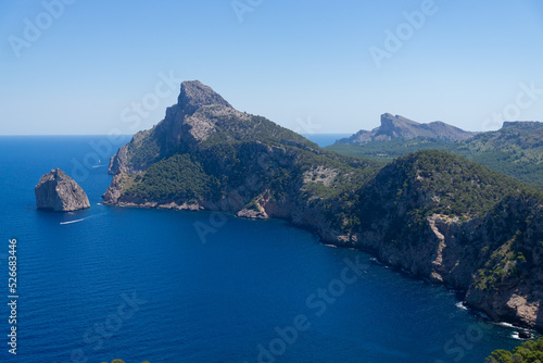 Views from the viewpoint es Colomer  in Mallorca  the Balearic Islands  Spain.