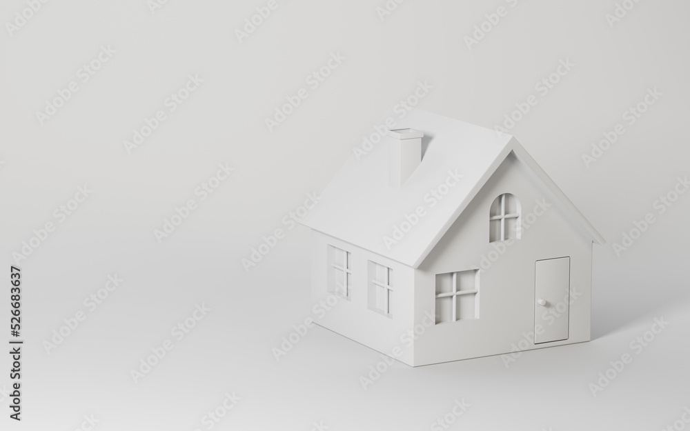 A house with white background, real estate concept, 3d rendering. A house with white background, real estate concept, 3d rendering.