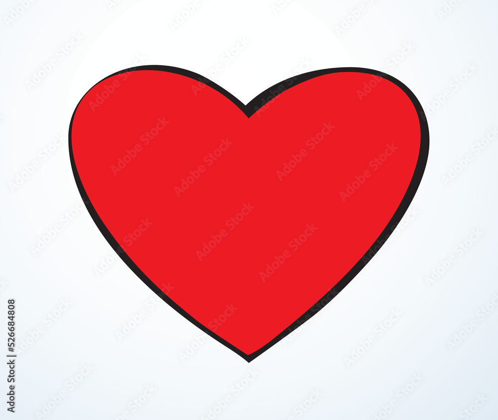 Heart symbol. Vector contour drawing