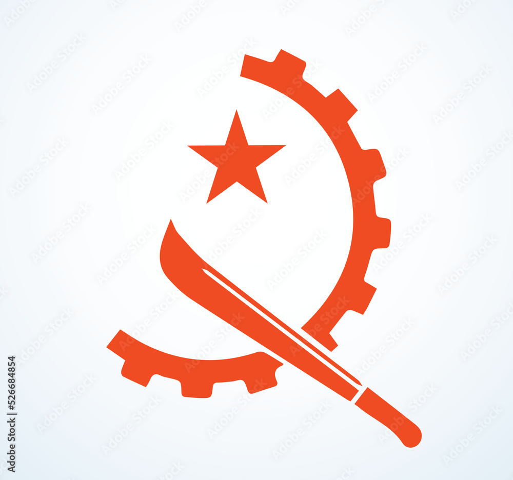 Flag of Angola. Vector drawing icon Stock Vector | Adobe Stock