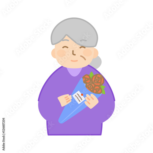 おばあさん　花束